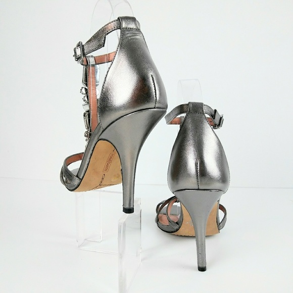 FINAL! VINCE CAMUTO Pewter Jeweled High Heels Sz 7 - Picture 4 of 7
